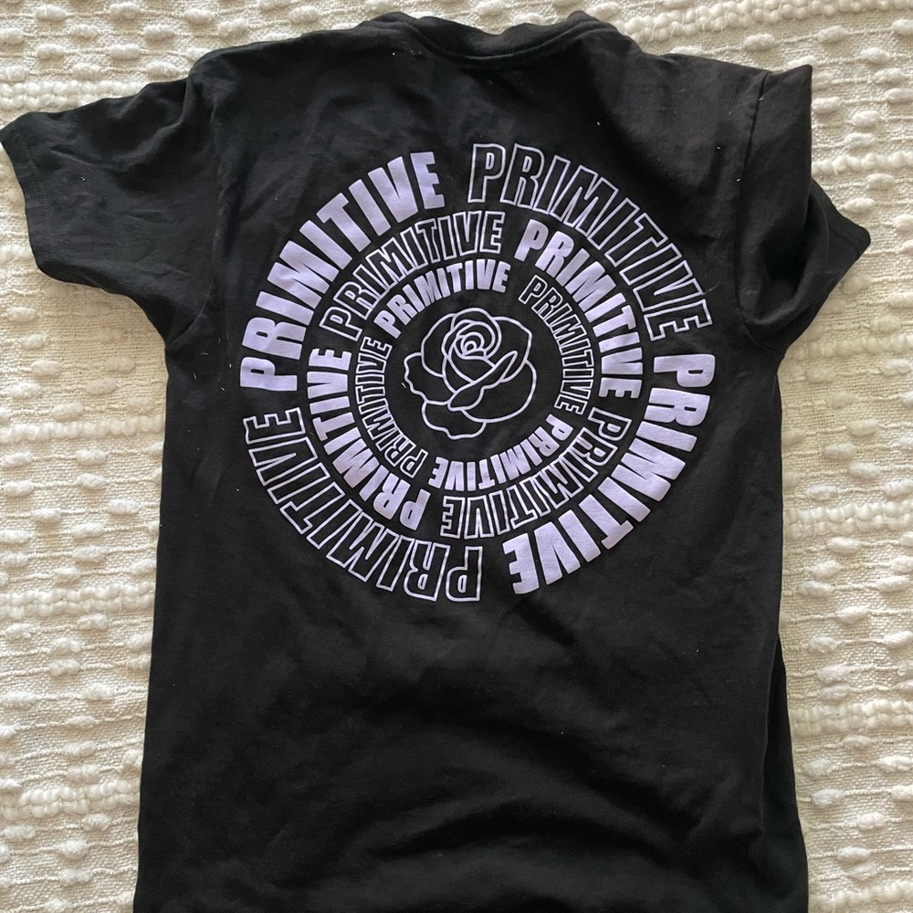 Primitive Black Tee with White Logo